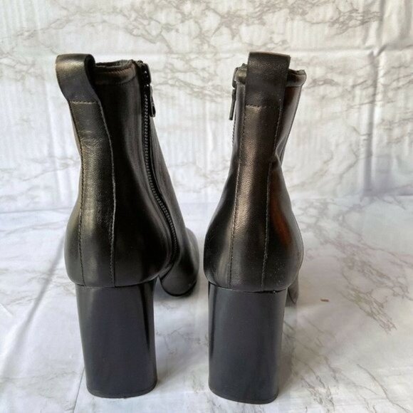 Rag & Bone Ellis Womens Ankle Boots Black Leather Side Zip Heel EU 39.5/ US 9.5 - Picture 7 of 11